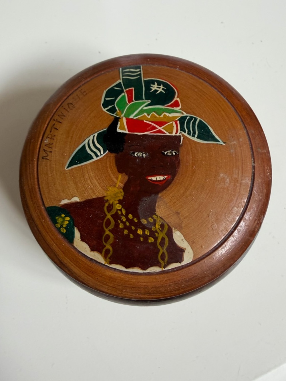 HAND CARVED WOOD TRINKET HOX- MARTINIQUE- 1970’s